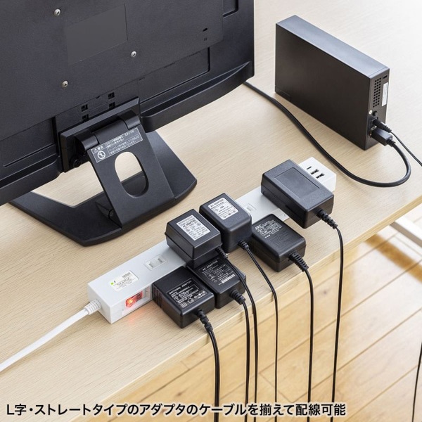 サンワサプライ 電源タップ USB充電機能付き 10個口・1m・ホワイト TAP-SP2110NUC-1W 1個（ご注文単位1個）【直送品】