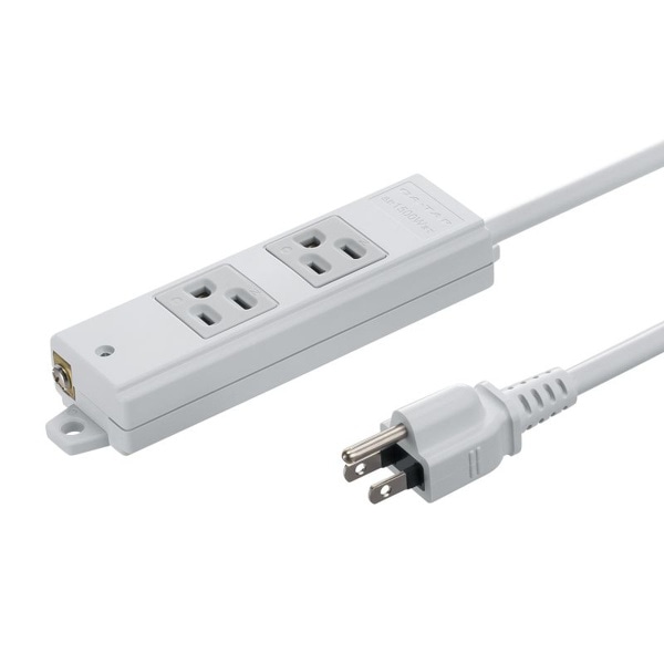 サンワサプライ 工事物件タップ 3P 2個口 1m グレー TAP-KS2N-1 1個（ご注文単位1個）【直送品】