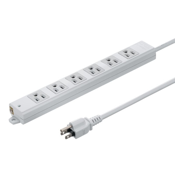 サンワサプライ 工事物件タップ 3P 6個口 1m グレー TAP-KS6N-1 1個（ご注文単位1個）【直送品】