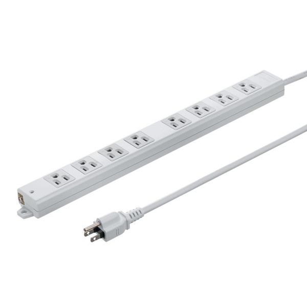 サンワサプライ 工事物件タップ 3P 8個口 1m グレー TAP-KS8N-1 1個（ご注文単位1個）【直送品】