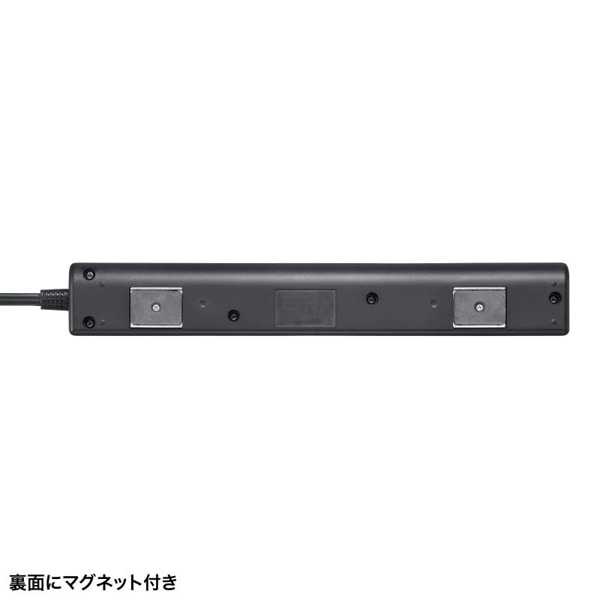 サンワサプライ 節電タップ 2P 4個口 1m ブラック TAP-B107UC-1BK 1個（ご注文単位1個）【直送品】