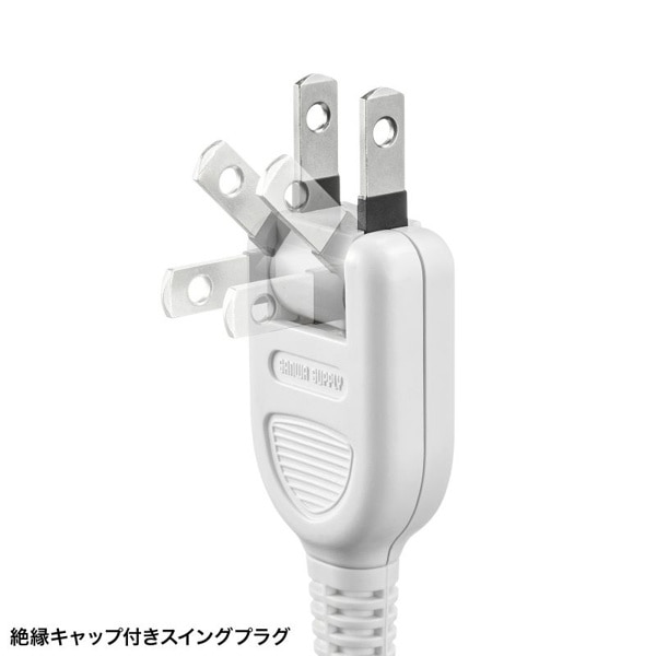 サンワサプライ 節電タップ 2P 6個口 1m ホワイト TAP-B108UC-1W 1個（ご注文単位1個）【直送品】