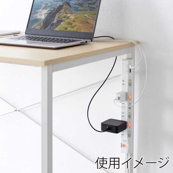 サンワサプライ 節電タップ 2P 6個口 1m ホワイト TAP-B108UC-1W 1個（ご注文単位1個）【直送品】