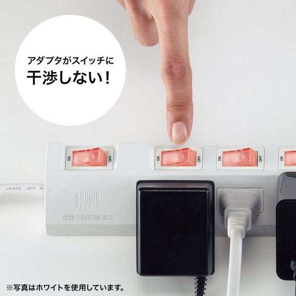 サンワサプライ 節電タップ 2P・4個口・1m・ブラック TAP-S29-1BK 1個（ご注文単位1個）【直送品】