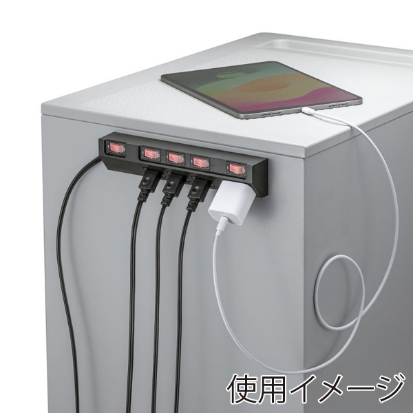 サンワサプライ 節電タップ 2P・4個口・1m・ブラック TAP-S29-1BK 1個（ご注文単位1個）【直送品】