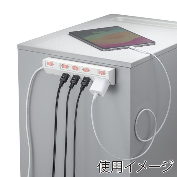 サンワサプライ 節電タップ 2P・4個口・1m・ホワイト TAP-S29-1W 1個（ご注文単位1個）【直送品】