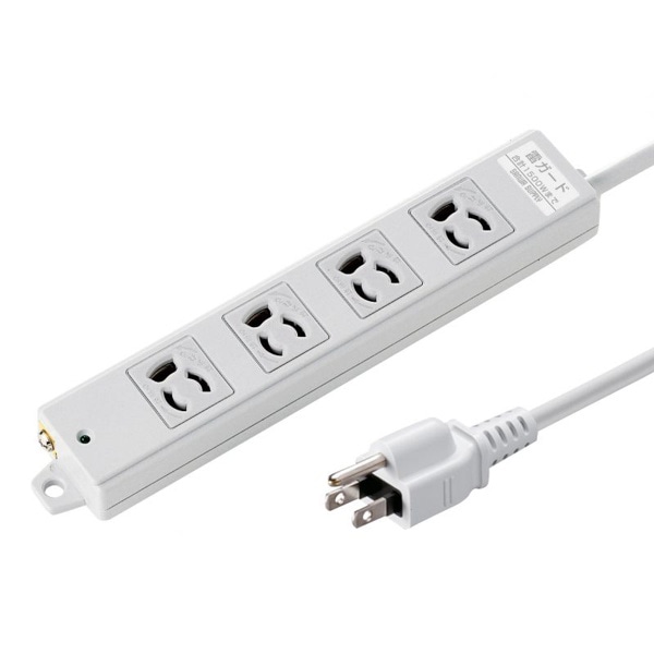 サンワサプライ 工事物件雷ガードタップ 抜け止めタイプ 3P 4個口 3m TAP-K4SP-3 1個（ご注文単位1個）【直送品】
