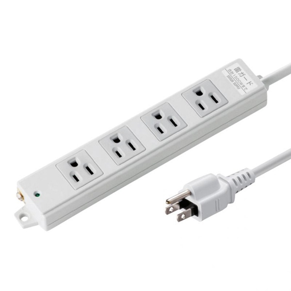 サンワサプライ 工事物件雷ガードタップ 3P 4個口 3m TAP-K4NSP-3 1個（ご注文単位1個）【直送品】