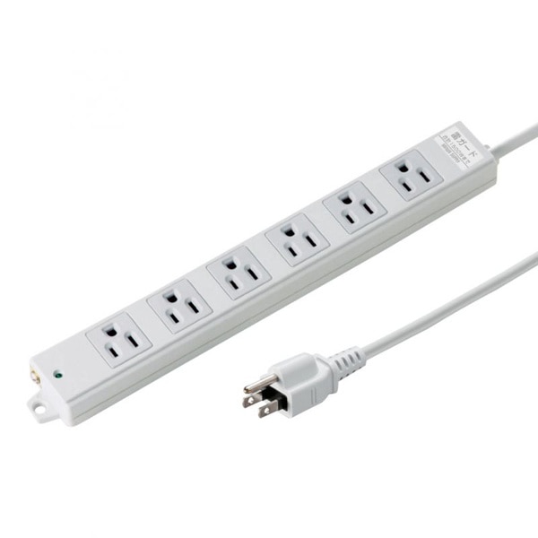 サンワサプライ 工事物件雷ガードタップ 3P 6個口 3m TAP-K6NSP-3 1個（ご注文単位1個）【直送品】