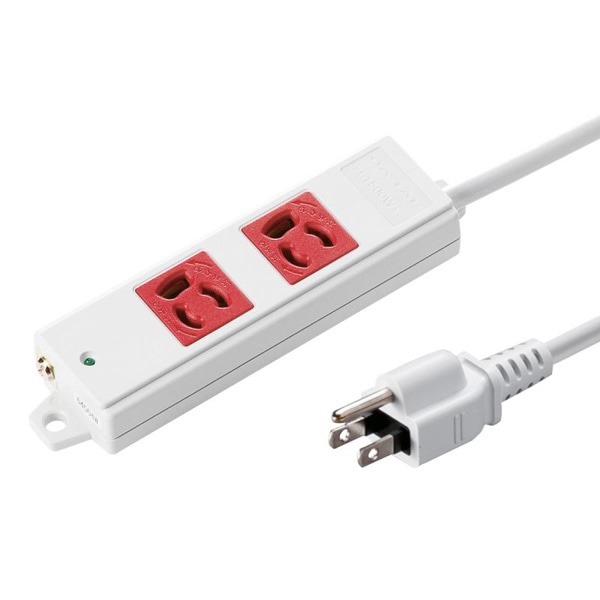 サンワサプライ 工事物件タップ 3P 2個口 3m レッド TAP-K2-3R 1個（ご注文単位1個）【直送品】