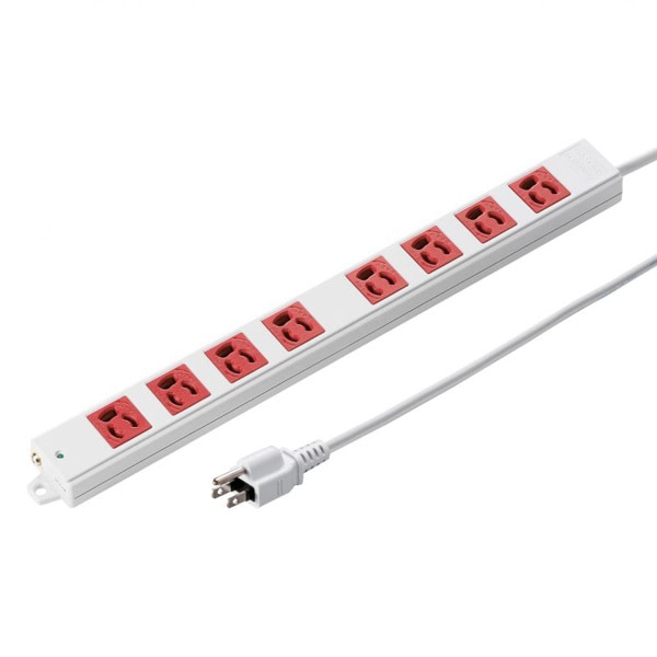 サンワサプライ 工事物件タップ 3P 8個口 3m レッド TAP-K8-3R 1個（ご注文単位1個）【直送品】