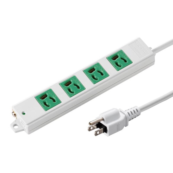 サンワサプライ 工事物件タップ 3P 2個口 3m グリーン TAP-K4-3G 1個（ご注文単位1個）【直送品】