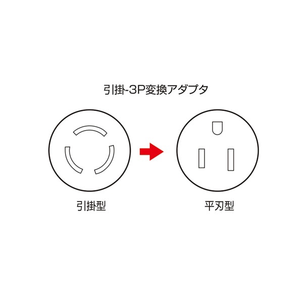 サンワサプライ 3Pプラグ引掛式→3Pプラグ変換アダプタ TAP-AD6N 1個(ご注文単位1個)【直送品】