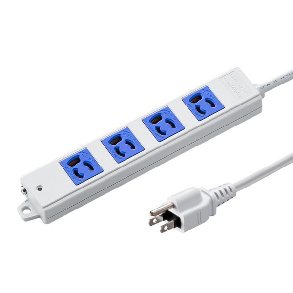 サンワサプライ 工事物件タップ 3P 4個口 3m ブルー TAP-K4-3BL 1個（ご注文単位1個）【直送品】