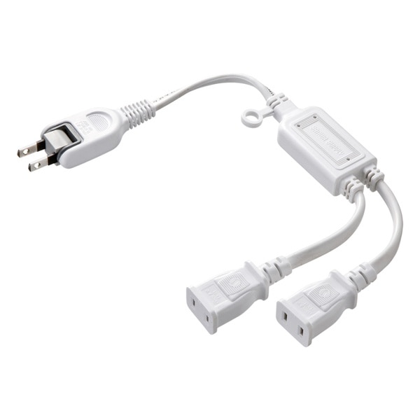 サンワサプライ ACアダプタ専用電源延長コード 2分岐 2P 2個口 ホワイト TAP-EX2WN 1個（ご注文単位1個）【直送品】
