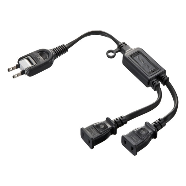 サンワサプライ ACアダプタ専用電源延長コード 2分岐 2P 2個口 ブラック TAP-EX2BKN 1個（ご注文単位1個）【直送品】