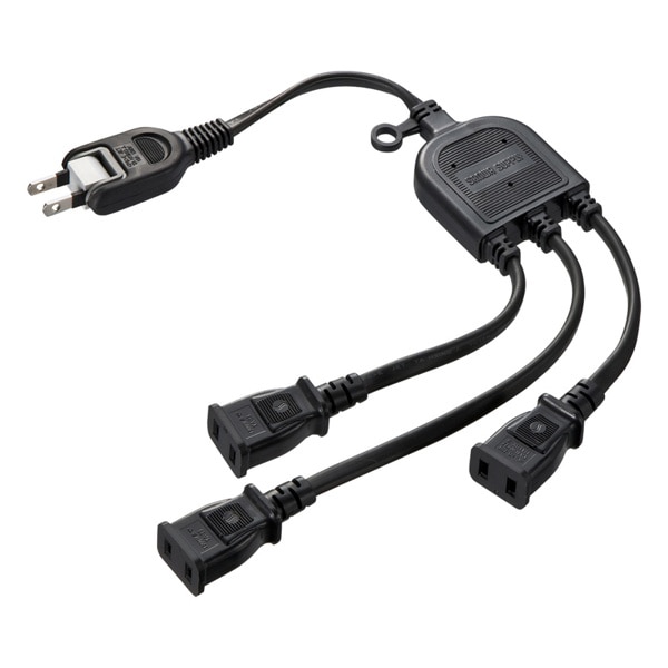 サンワサプライ ACアダプタ専用電源延長コード 3分岐 2P 3個口 ブラック TAP-EX3BKN 1個（ご注文単位1個）【直送品】