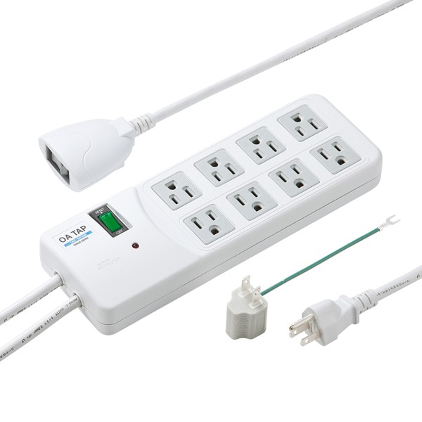 サンワサプライ 雷ガードタップ 一括集中スイッチ付き 3P・8個口・2.5m TAP-SP308 1個（ご注文単位1個）【直送品】