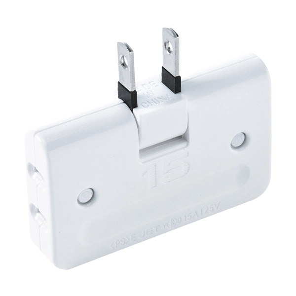 サンワサプライ 平トリプルタップ 2P 3個口 ホワイト TAP-AC5N 1個（ご注文単位1個）【直送品】