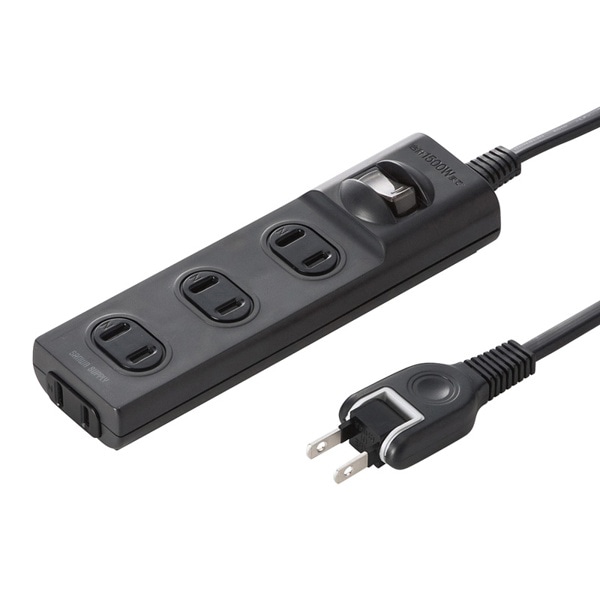 サンワサプライ 火災予防安全タップ 集中スイッチ付き 2P・4個口・1m・ブラック TAP-TSH41SWBKN 1個（ご注文単位1個）【直送品】