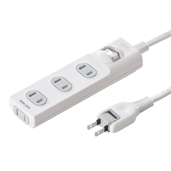 サンワサプライ 火災予防安全タップ 集中スイッチ付き 2P・4個口・2m・ホワイト TAP-TSH42SWN 1個（ご注文単位1個）【直送品】