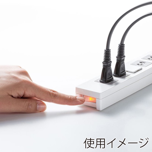 サンワサプライ 電源タップ 2P 7個口 2m TAP-F27-2K 1個（ご注文単位1個）【直送品】
