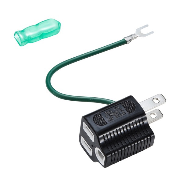 サンワサプライ 3Pプラグ→2Pプラグ変換アダプタ 耐熱タイプ TAP-AD8BK 1個（ご注文単位1個）【直送品】