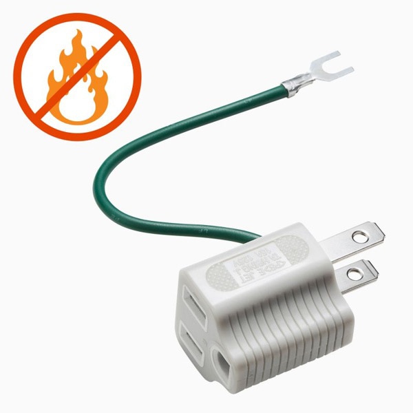 サンワサプライ 3Pプラグ→2Pプラグ変換アダプタ 耐熱タイプ TAP-AD8GY 1個（ご注文単位1個）【直送品】