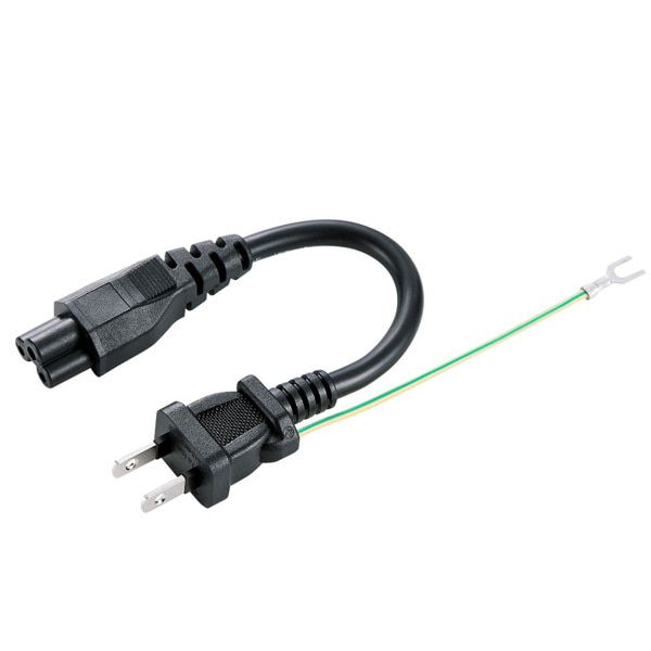 サンワサプライ 電源コード 3P ストレートコネクタ 0.2m KB-DM3S-02 1個（ご注文単位1個）【直送品】