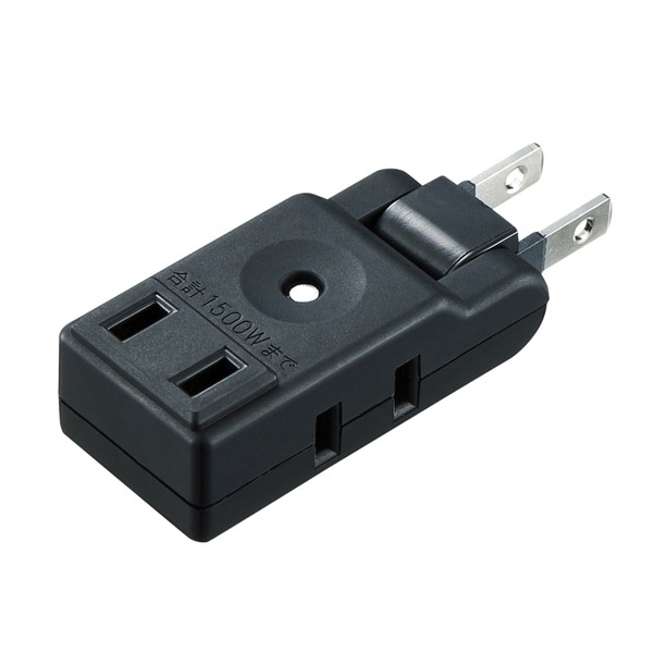 サンワサプライ スイングミニタップ 2P 3個口 ブラック TAP-AC9BK 1個（ご注文単位1個）【直送品】