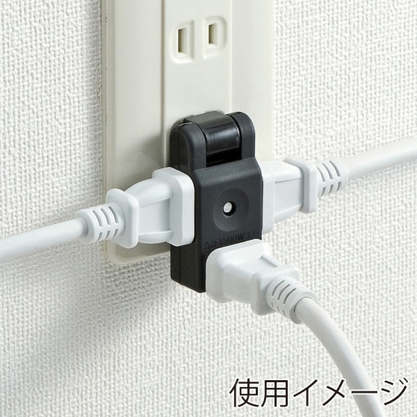 サンワサプライ スイングミニタップ 2P 3個口 ブラック TAP-AC9BK 1個（ご注文単位1個）【直送品】