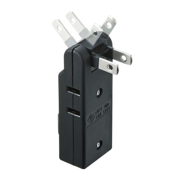 サンワサプライ スイングミニタップ 2P 4個口 ブラック TAP-AC10BK 1個(ご注文単位1個)【直送品】