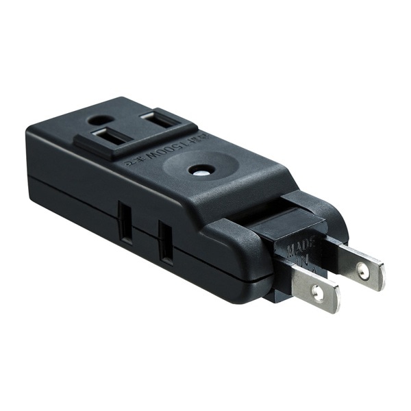 サンワサプライ スイングミニタップ 2P 4個口 ブラック TAP-AC10BK 1個(ご注文単位1個)【直送品】