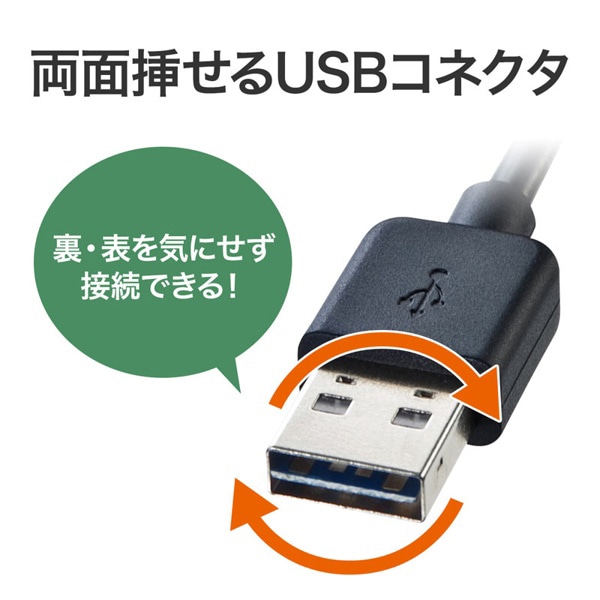 サンワサプライ 両面挿せるUSBケーブル A-Aタイプ 1m KU-RAA1 1個(ご注文単位1個)【直送品】