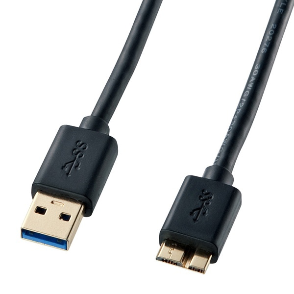 サンワサプライ USB3.0マイクロケーブル1.8m 1.8m KU30-AMC18BK 1個（ご注文単位1個）【直送品】