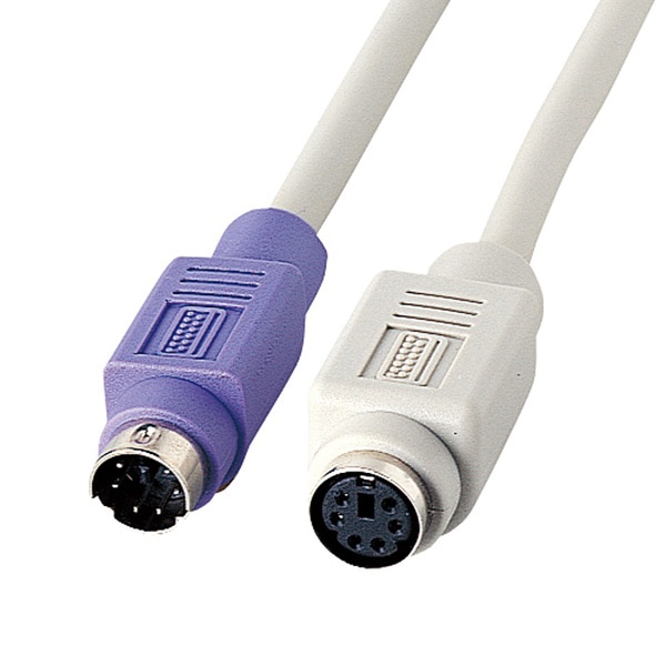 サンワサプライ キーボード延長ケーブル ミニDIN6pin 4m KB-KYE4K 1個（ご注文単位1個）【直送品】