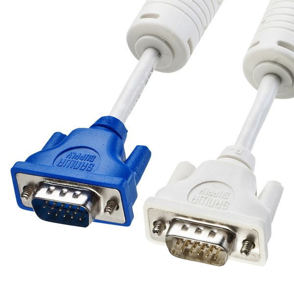 サンワサプライ スリムディスプレイケーブル アナログRGB 3m KC-VM3K 1個（ご注文単位1個）【直送品】