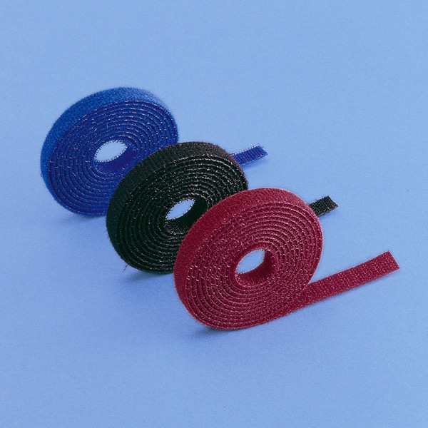 サンワサプライ ケーブルタイ 面ファスナー フリーカット ブラック／ブルー／レッド CA-MF4SETN 1個（ご注文単位1個）【直送品】