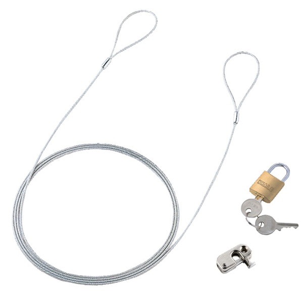 サンワサプライ パソコンセキュリティ ワイヤーロック 南京錠タイプ SL-57 1個（ご注文単位1個）【直送品】