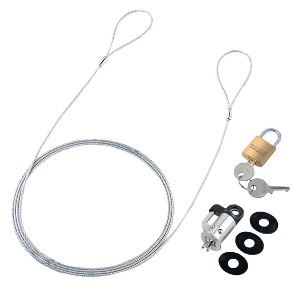 サンワサプライ パソコンセキュリティ ワイヤーロック 南京錠タイプ SL-59 1個（ご注文単位1個）【直送品】