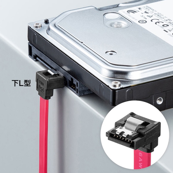 サンワサプライ シリアルATA3ケーブル 下L型 0.3m TK-SATA3-03SL 1個（ご注文単位1個）【直送品】