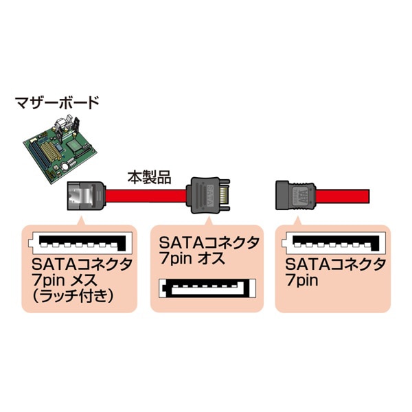 サンワサプライ シリアルATA3 延長ケーブル 0.3m TK-SATA3-03E 1個（ご注文単位1個）【直送品】