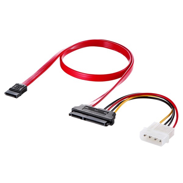 サンワサプライ 一体型SATAケーブル 0.5m TK-PWSATA7-05 1個（ご注文単位1個）【直送品】