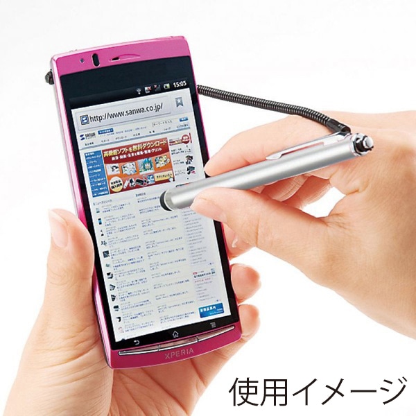 サンワサプライ スマートフォン&タブレット用タッチペン シルバー PDA-PEN25SV 1個（ご注文単位1個）【直送品】