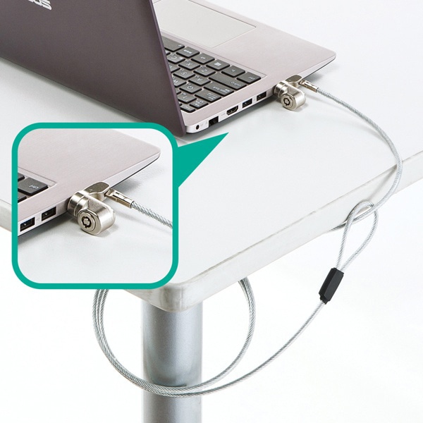 サンワサプライ eセキュリティ L字型シリンダセキュリティ コンパクト SLE-20S 1個（ご注文単位1個）【直送品】