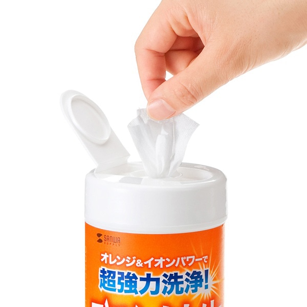 サンワサプライ ウェットティッシュ 強力タイプ CD-WT6K 1個（ご注文単位1個）【直送品】