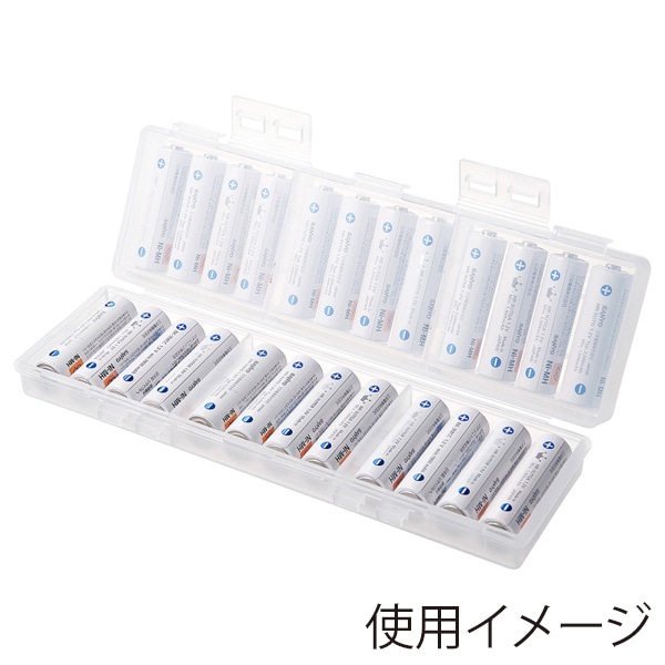 サンワサプライ 電池ケース 単3形用 大容量タイプ クリア DG-BT7C 1個（ご注文単位1個）【直送品】