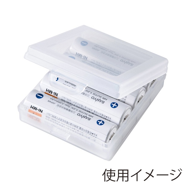 サンワサプライ 電池ケース 単3形用 クリア 2個セット DG-BT3CLN 1個（ご注文単位1個）【直送品】