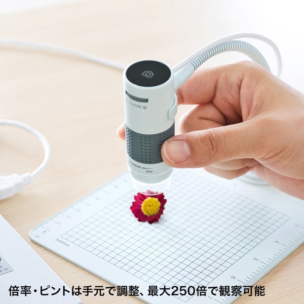 サンワサプライ USB顕微鏡 LPE-07W 1個（ご注文単位1個）【直送品】