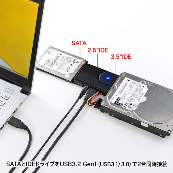 サンワサプライ IDE／SATA-USB3.0 変換ケーブル USB-CVIDE6 1個（ご注文単位1個）【直送品】